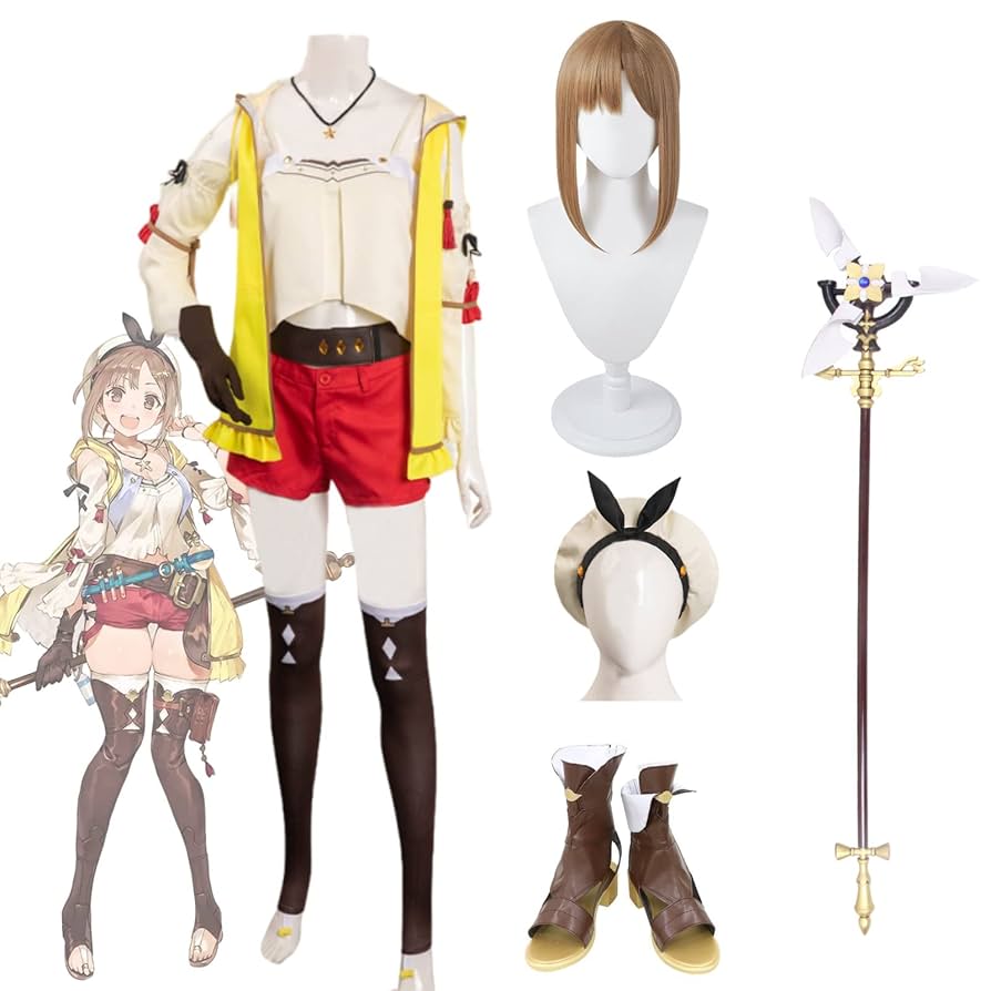 Amazon.co.jp: CHIASA ライザ コスプレ衣装 フルセット 帽子付き